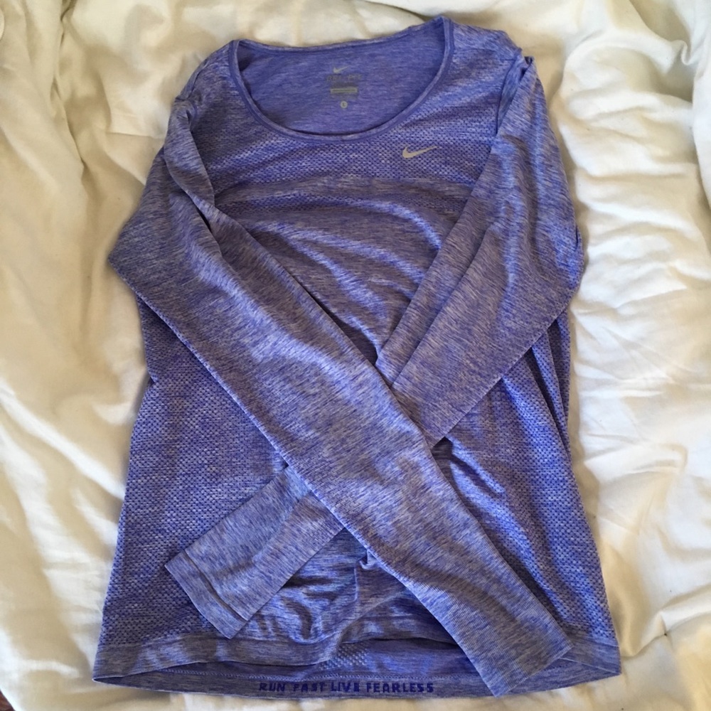 Purple long sleeve dri fit top